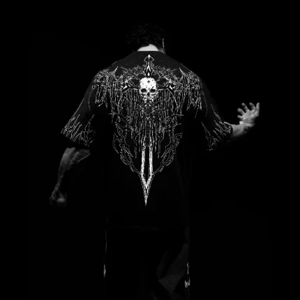 Breathedivinity Bone Splitter Oversized T shirt [VOID BLACK] (4)